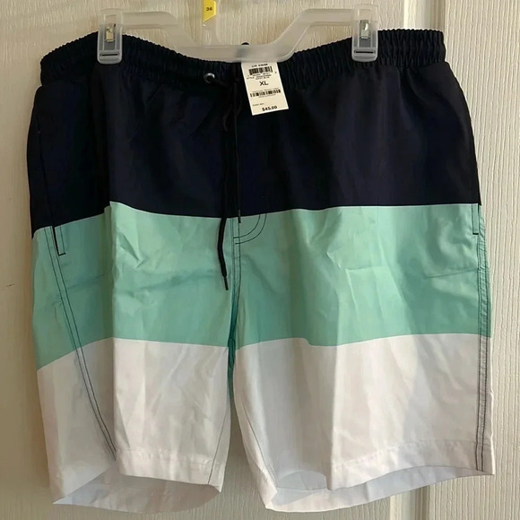 Club room swim trunks, 7” inseam navy blue size XL NWT - Picture 1 of 4